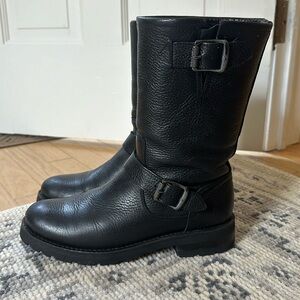 Frye Natalie Mid Engineer Shearling Boot